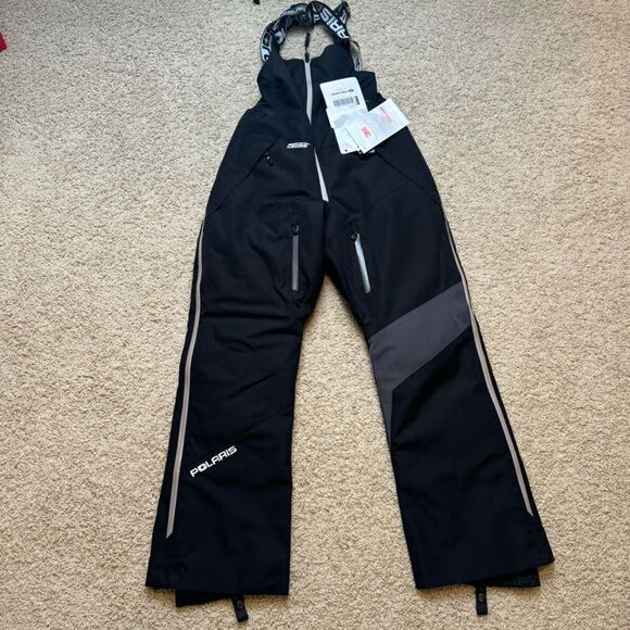 Polaris Women’s Snowmobile Pants Snow Bibs Size Small New with Tags NWT Black - Picture 6 of 10